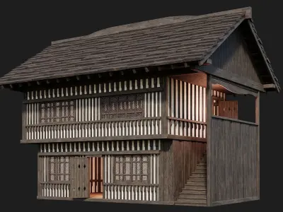 Old Medieval Building 4K Textures GameReady 110 Low-poly 3D model