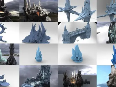 Crystal Sci fi collection 3D Model Pack