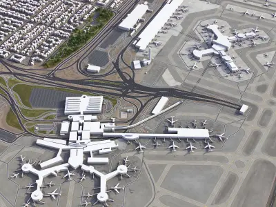 Las Vegas - McCarran International Airport - LAS Low-poly 3D model