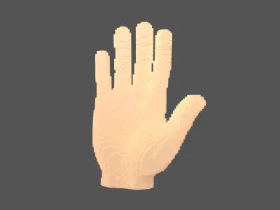 Voxel Style Hand v1 002 3D model