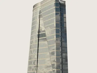 Building Skyscraper City Town Downtown Street Futuristic Utopia Low-poly 3D model 13