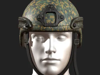Helmet scifi military combat 3d model  Low-poly 3D model