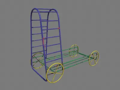 Old Climber On Wheels Low-poly 3D model
