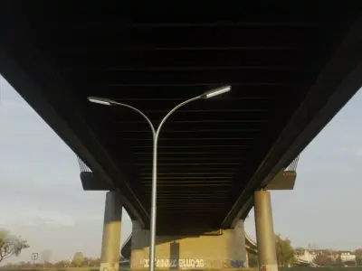 Street Light 11 version 10 6m with pole 4 Low-poly 3D model