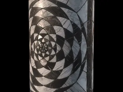 Radial ornamental marble tiles Material Texture
