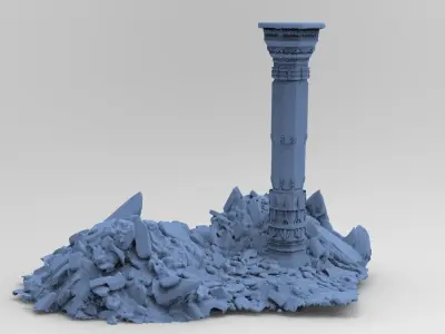 Dantes Underworld Stone rock pillars 2 3D model