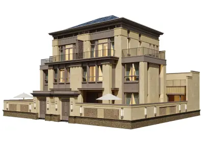 Neoclassical Villa Exterior 3D model