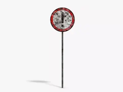 Damaged Attention Sign Low-poly 3D model