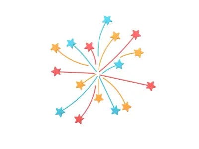 Fireworks Star Style Icon V1 001 Low-poly 3D model