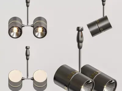 Twin 2 Light Outdoor Spotlight 3D model