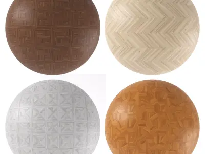 Parquet - Laminate - Wooden floor 4 in 1 3D model 4