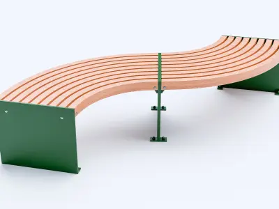 Street Bench 01 3D model