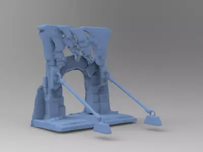 Old Stone ruined archway gateway 3D model
