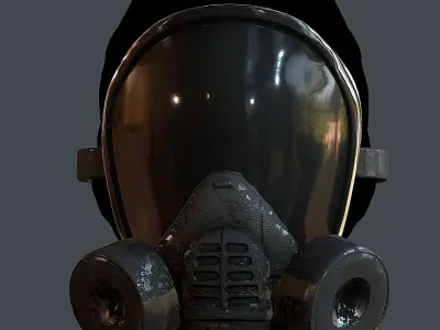 Gas mask helmet 3d model scifi Low-poly Low-poly 3D model Low-poly 3D model 48