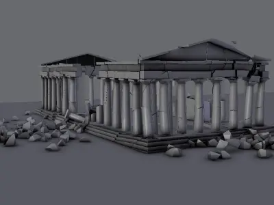 Athens Parthenon Low-poly 3D model