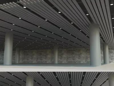 Suspended ceiling rack and pinion 10 Low-poly 3D model