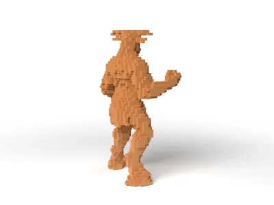Minotaur Minecraft Voxel Low-poly 3D model