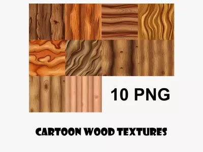 Cartoon Wood Textures Pack 47 - 10x PNG  Texture