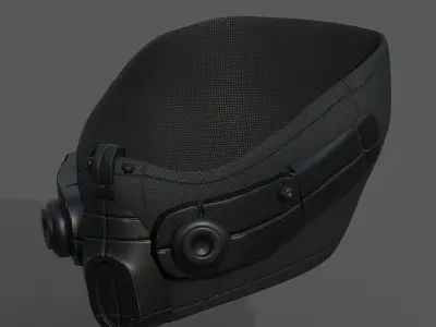 Gas mask respirator scifi futuristic 3d  Low-poly 3D model