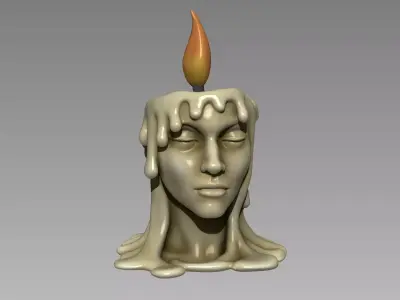 Melted Girl decorative Led Candle holder 3D print model