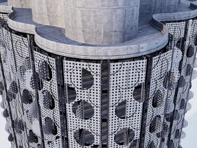 Futuristic building 9 3D model