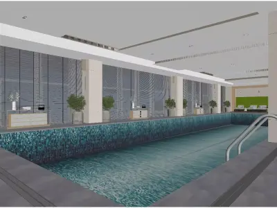 Indoor heated swimming pool 3D model