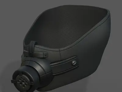 Gas mask respirator scifi futuristic  Low-poly 3D model 16
