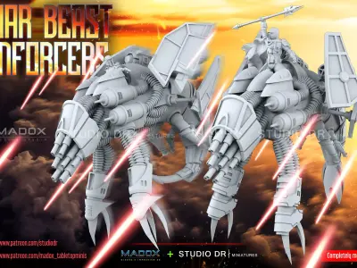 War Beetle and Riders 3D print model