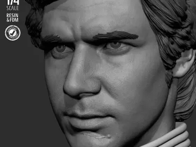  STAR WARS Han Solo Portrait Bust  3D print model