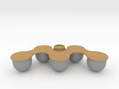 Bench park 60 Low-poly 3D model