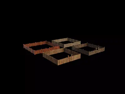 modular fence panels  3D model