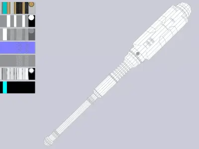 Scifi Powerbat Low-poly 3D model