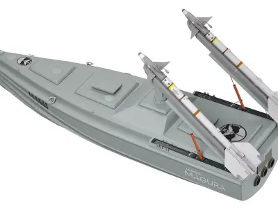 Magura Ukrainian Naval Drone Air Rocket Low-poly 3D model