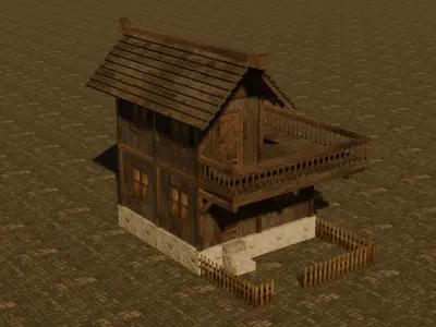 Medieval house seven 18 Low-poly 3D model