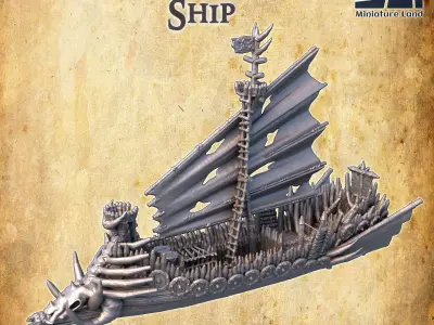 Orc Raiding Ship Tabletop Terrain 28 MM 3D print model