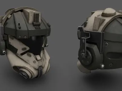Scifi helmet ver 12 Low-poly 3D model
