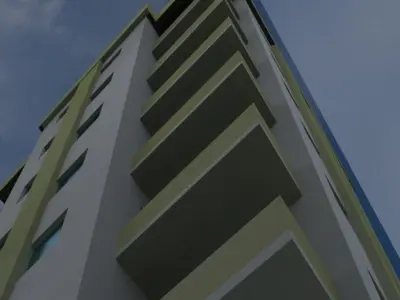Apartment tower Free low-poly 3D model
