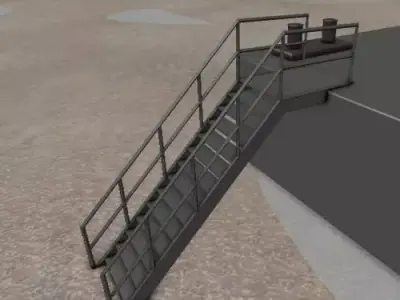 Metal Stair Low-poly 3D model