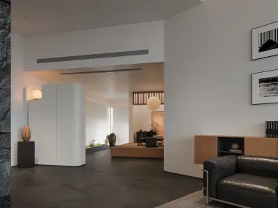 Modern Creative Office Interior Scene 3D model