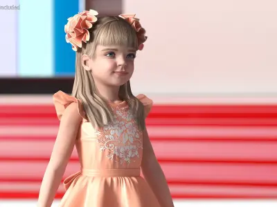  Girl Child with Holiday Accessories Collection 