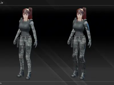 Scifi Scout Liz Low-poly 3D model