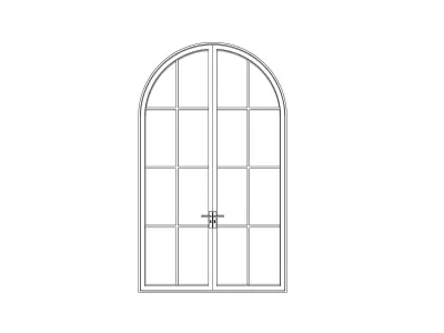 French Door Arched 3D model