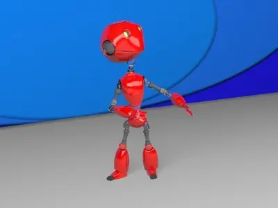 Cartoon robot Low-poly 3D model