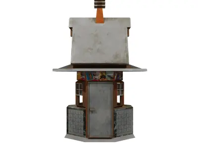 German 1940s Ticket Booth Low-poly 3D model