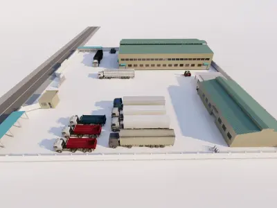 Warehouse-Warehouse Building 3D model 12