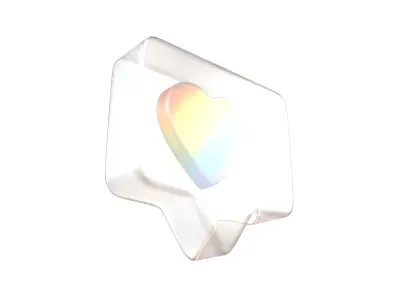 Socail Media Heart Bubble v1 016 Low-poly 3D model