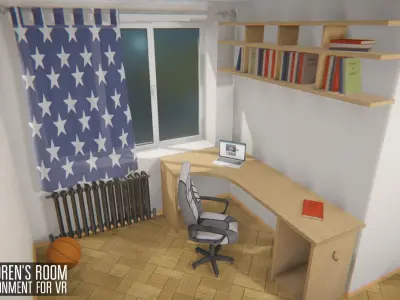 Childrens room - environment for VR Low-poly 3D model