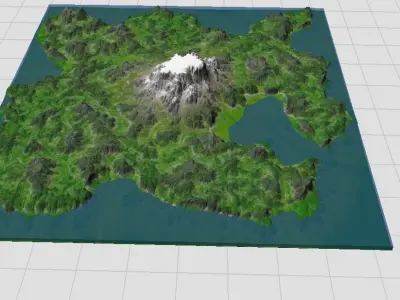 75km Playable Mountain Map Low-poly 3D model