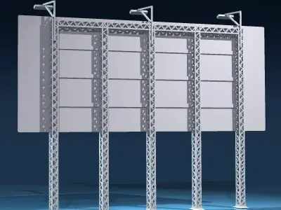 Billboard set with lights 3D model