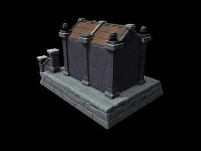 Low Poly Crypt - Stylized Low-poly 3D model